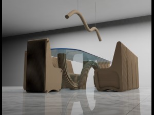 parametric dinning area 3D मॉडल