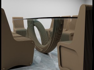 parametric dinning area 3D मॉडल