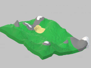 Low-Poly-Gel&auml;nde 3D Modell