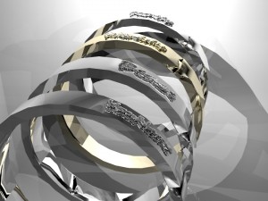 rings with scripts family friendship peace your name Modèle 3D