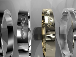 rings with scripts family friendship peace your name Modèle 3D