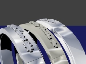 set of rings with scripts music my music your name 3D 模型