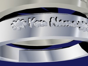 set of rings with scripts music my music your name 3D 模型