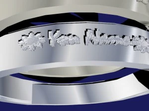 set of rings with scripts music my music your name 3D Model