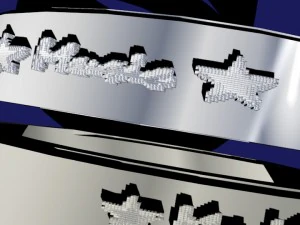 set of rings with scripts music my music your name 3D Model