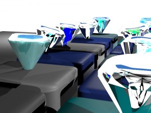 set of diamonds 3D Model