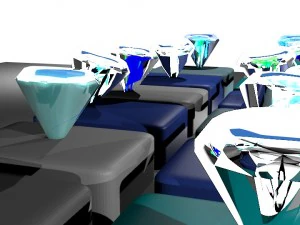 conjunto de diamantes Modelo 3D