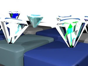 conjunto de diamantes Modelo 3D