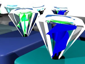 conjunto de diamantes Modelo 3D