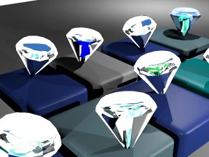 conjunto de diamantes Modelo 3D
