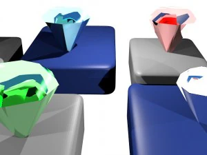set of diamonds 3D Model