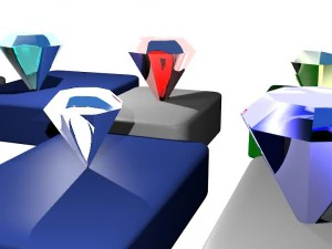 set of diamonds 3D Model