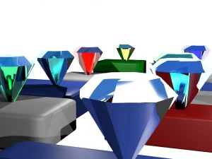 set of diamonds 3D Model