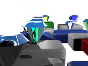 set of diamonds 3D 모델