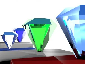 set of diamonds 3D Model