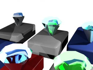 set of diamonds 3D Model