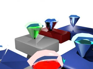 set of diamonds 3D Model