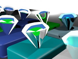 set of diamonds 3D Model