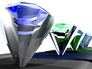 set of diamonds 3D Model