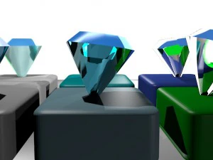 set of diamonds 3D Model