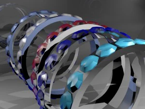 rings with emeralds 3D Model