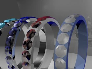 rings with emeralds 3D Model