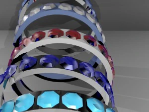 rings with emeralds 3D Model