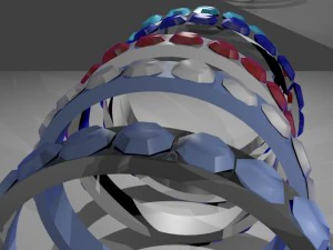 rings with emeralds 3D Model
