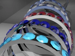 rings with emeralds 3D Model
