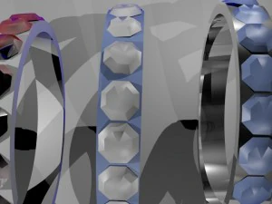 rings with emeralds 3D Model