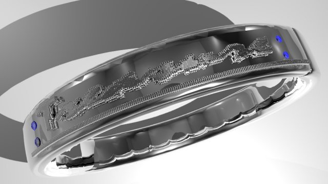 ring with 4 emeralds with written treasure Model 3D .c4d .max .obj .3ds .fbx .stl .blend 