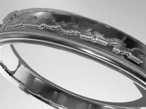 ring with 4 emeralds with written treasure Model 3D