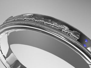 ring with 4 emeralds with written treasure Model 3D