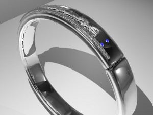 ring with 4 emeralds with written treasure Model 3D