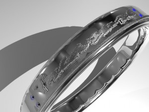 ring with 4 emeralds with written treasure Model 3D