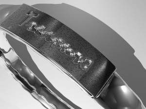 ring with internal embossing written treasure 3D Model