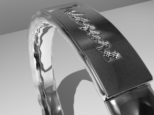 ring with internal embossing written treasure 3D Model