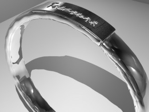 ring with internal embossing written treasure 3D Model