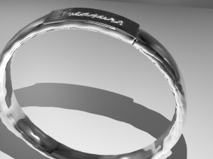 ring with internal embossing written treasure 3D Model
