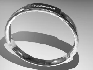 ring with internal embossing written treasure 3D Model