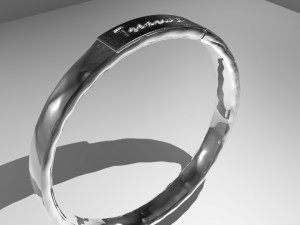 ring with internal embossing written treasure 3D Model