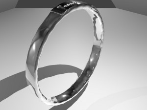 ring with internal embossing written treasure 3D Model