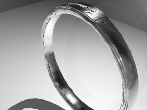 ring with internal embossing written treasure 3D Model