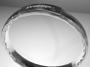 ring with internal embossing written treasure 3D Model