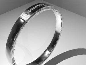 ring with internal embossing written treasure 3D Model