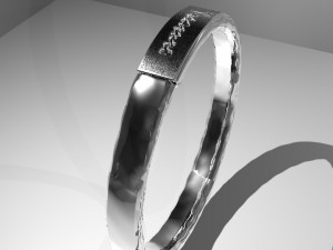 ring with internal embossing written treasure 3D Model