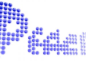 word peace written with blue emeralds 3D Model