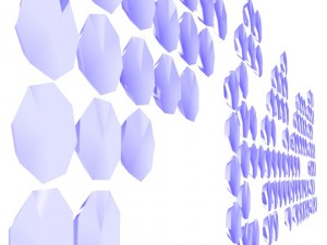 word peace written with blue emeralds Model 3D