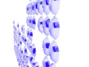 word peace written with blue emeralds Model 3D