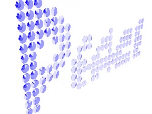 word peace written with blue emeralds Model 3D